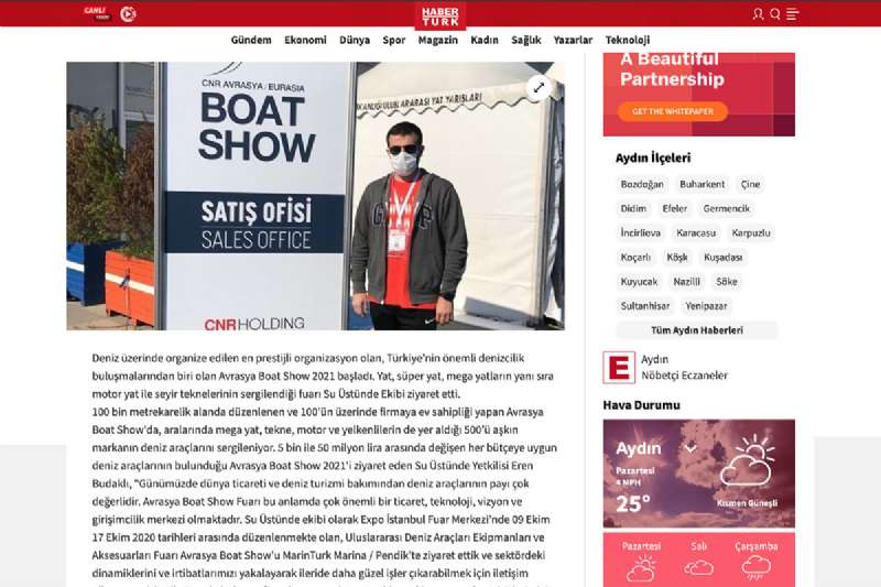 Su Üstünde ekibi Avrasya Boat Show 2021 Fuarı’nda